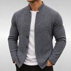 Men's Textured Knit Cardigan | Button-Front Closure | Relaxed Casual Fit