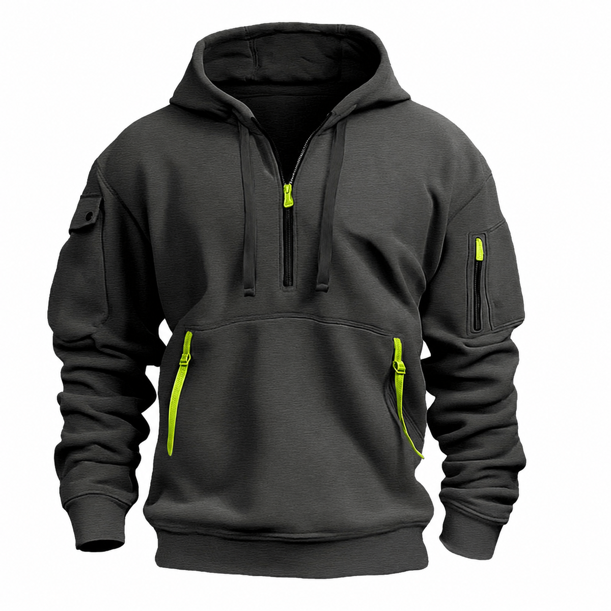 Men's Insulated Pullover Hoodie | Slim Fit | Ribbed Cuffs and Hem Design