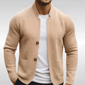 Men's Textured Knit Cardigan | Button-Front Closure | Relaxed Casual Fit