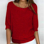 Women's Soft Textured-Knit Pullover | Round Neckline | Relaxed Everyday Fit | Easy Layering