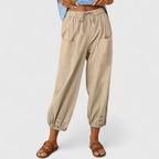 Women's Utility Jogger Pants | Adjustable Button Ankle Cuffs | Deep Pockets | Drawstring Waist