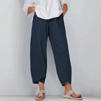 Women's Wide-Leg Barrel Pants | Relaxed Fit | Side Pockets | Cropped Ankle Length