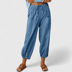 Women's Utility Jogger Pants | Adjustable Button Ankle Cuffs | Deep Pockets | Drawstring Waist