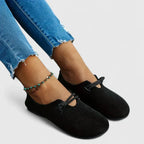 Women's Slip-On Flats | Rope Strap Detail | Round Toe | Soft Suede-Look Finish | Everyday Comfort