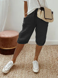 Women's Capri Shorts | Below-the-Knee Length | Rolled Hems | Deep Side Pockets | Drawstring Waist