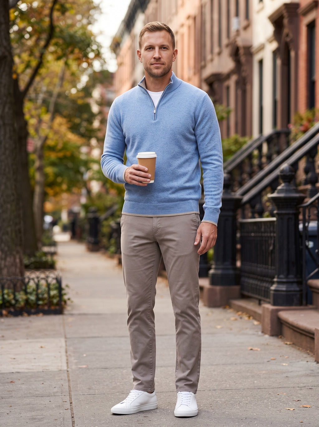 Men's Half-Zip Pullover Sweater | Mock-Neck Collar | Comfortable Everyday Fit