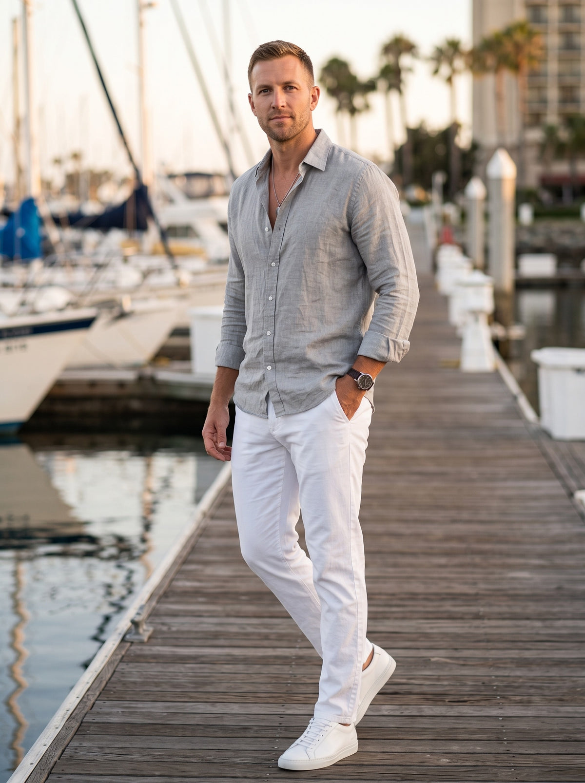 Men's Lightweight Summer Shirt | Long Sleeves | Full Button Front | Breathable, Soft Feel