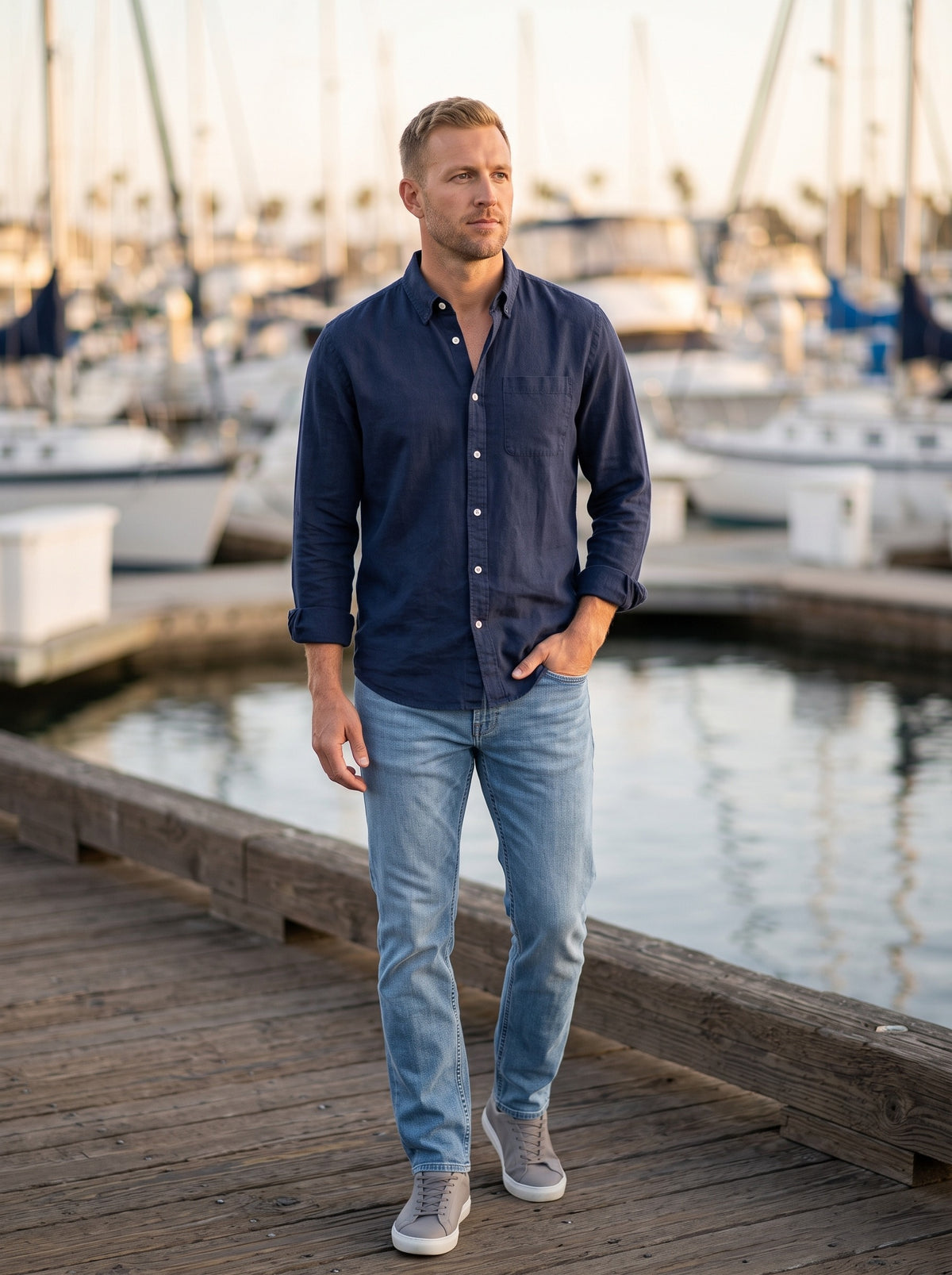 Men's Premium Comfort Shirt | Button-Front Placket | Flattering Fit for All-Day Comfort