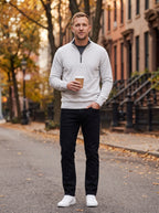 Men's Zip-Up Sweater | Flattering Cut | Lightweight Layer for Everyday Wear