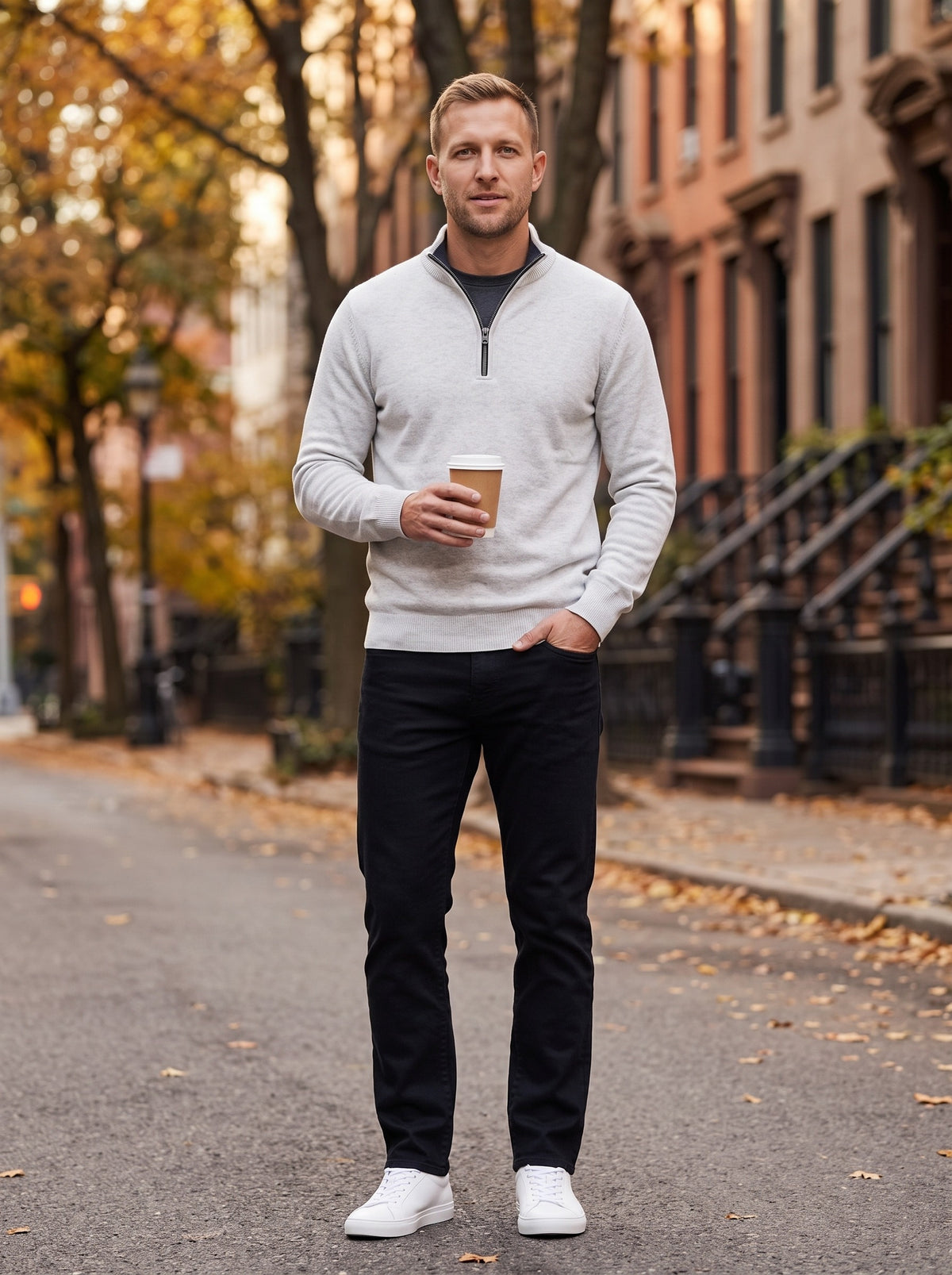 Men's Zip-Up Sweater | Flattering Cut | Lightweight Layer for Everyday Wear