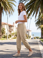 Women's Utility Jogger Pants | Adjustable Button Ankle Cuffs | Deep Pockets | Drawstring Waist